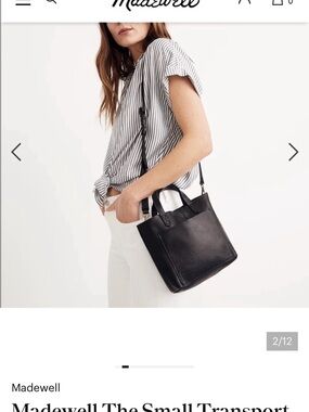 Madewell Black Pebbled Leather Small Tote Satchel